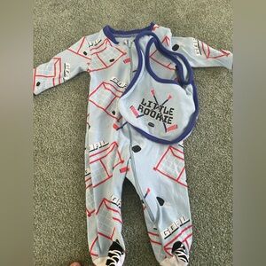 Little Rookie Blue Hockey Theme Footie